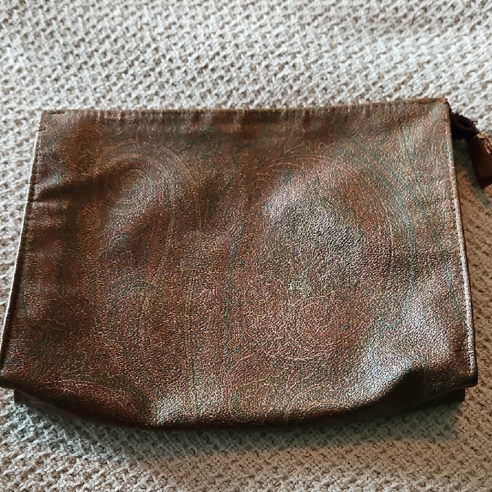 Etro Brown Paisley Cosmetic Bag